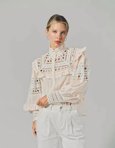 The Shirt Blush Stripe Danielle Shirt In Beige In Neutral