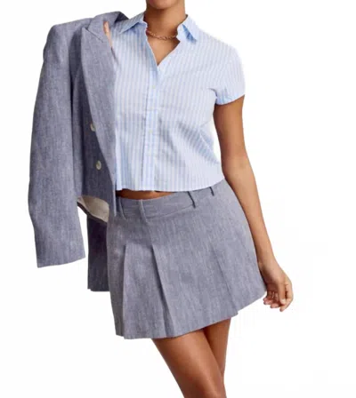 The Shirt Boxy Crop Shirt In Sky Blue Check In Multi