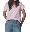 The Shirt Boxy Short Sleeve Cropped Shirt In Light Pink In Multi