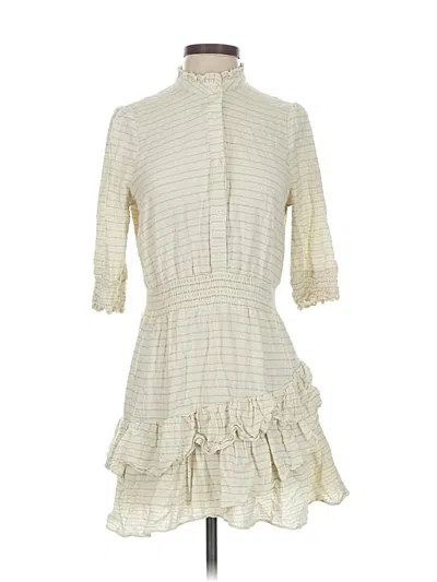 Pre-owned The Shirt By Rochelle Behrens Casual Dress In White