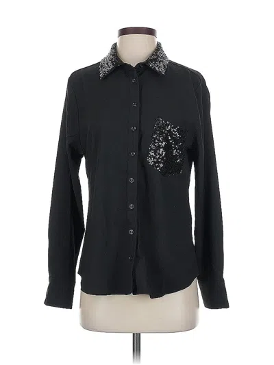 Pre-owned The Shirt By Rochelle Behrens Long Sleeve Blouse In Black