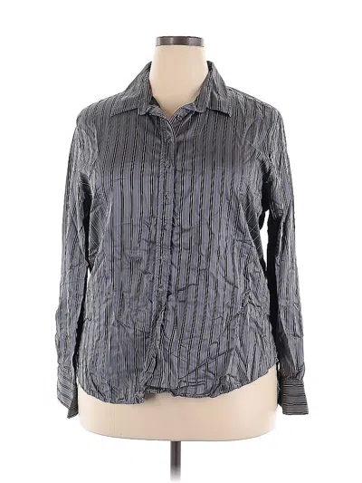 Pre-owned The Shirt By Rochelle Behrens Long Sleeve Blouse In Gray