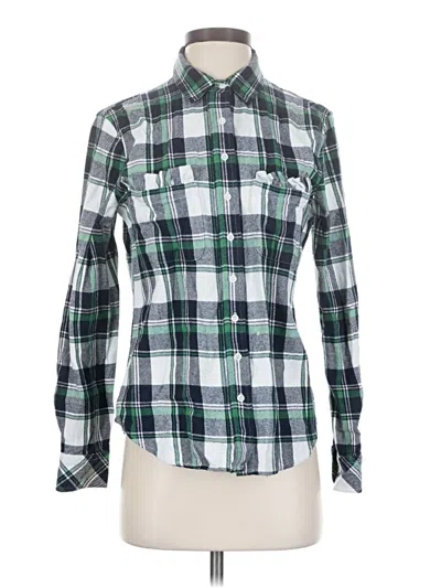 Pre-owned The Shirt By Rochelle Behrens Long Sleeve Button Down Shirt In Green