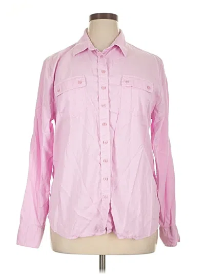 Pre-owned The Shirt By Rochelle Behrens Long Sleeve Button Down Shirt In Pink