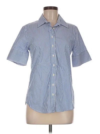 The Shirt By Rochelle Behrens Short Sleeve Blouse In Blue