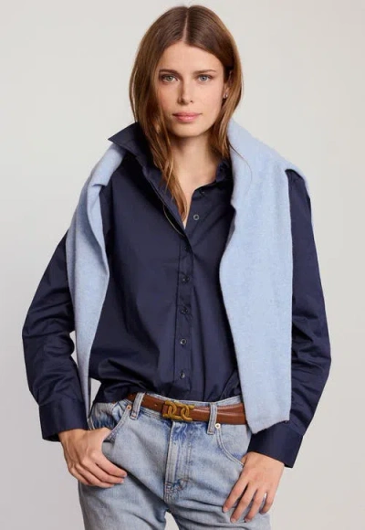 The Shirt By Rochelle Behrens The Boyfriend Shirt In Blue