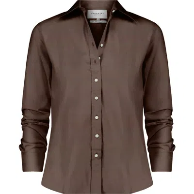 The Shirt By Rochelle Behrens The Boyfriend Shirt In Brown