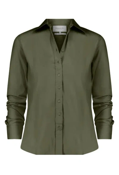 The Shirt By Rochelle Behrens The Boyfriend Shirt In Green