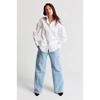The Shirt By Rochelle Behrens The Boyfriend Shirt In White