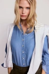 The Shirt By Rochelle Behrens The Denim Shirt In Blue