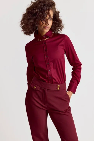 The Shirt By Rochelle Behrens The Icon Shirt In Burgundy