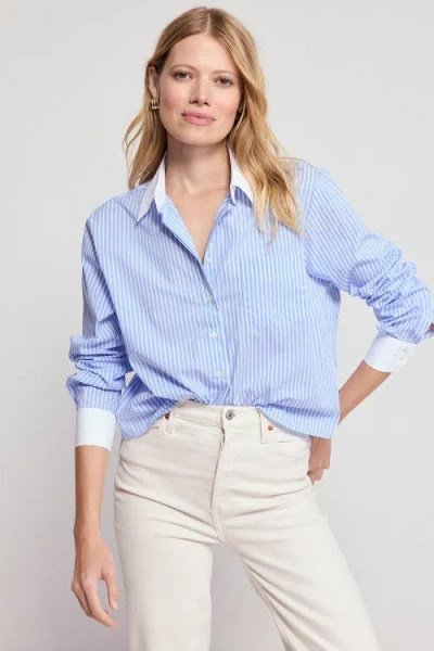 The Shirt By Rochelle Behrens The Long Sleeve Boxy Crop Shirt In Multi