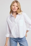 The Shirt By Rochelle Behrens The Long Sleeve Boxy Crop Shirt In White