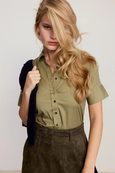 The Shirt By Rochelle Behrens The Short Sleeve Shirt In Brown