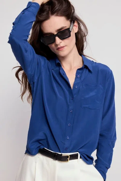 The Shirt By Rochelle Behrens The Silk Shirt In Blue