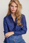 The Shirt By Rochelle Behrens The Silk Shirt In Blue