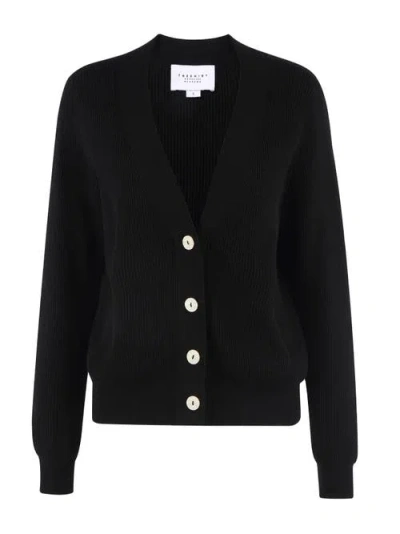 The Shirt By Rochelle Behrens The V-neck Cotton Cashmere Sweater In Black
