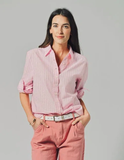The Shirt By Rochelle Behrens The Washed Linen Shirt In Pink