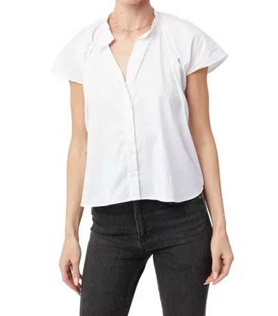 The Shirt Flutter Shoulder Short Sleeve Shirt In White