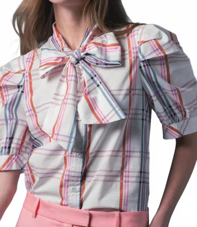 The Shirt French Bow Shirt In Multi Plaid