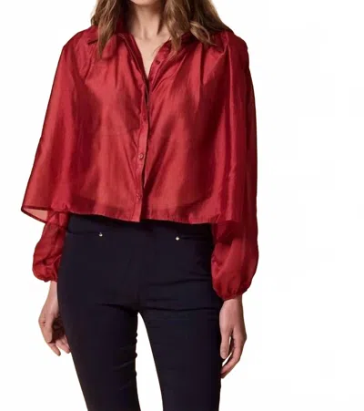 The Shirt Hayden Long Sleeve Shirt In Brick Red In Pink