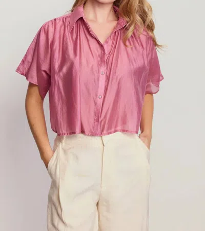 The Shirt Hayden Short Sleeve Shirt In Mauve In Pink