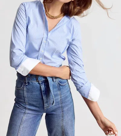 The Shirt Icon Button-down Shirt In Stripe Sky Blue/white Collar