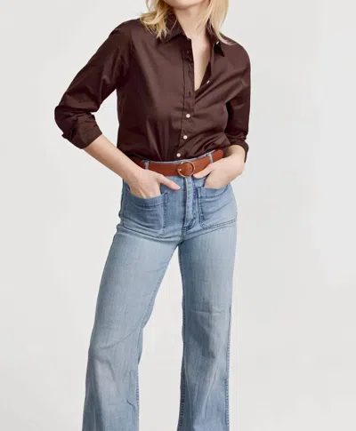 The Shirt Icon Long Sleeve Shirt In Brown Essentials In Blue