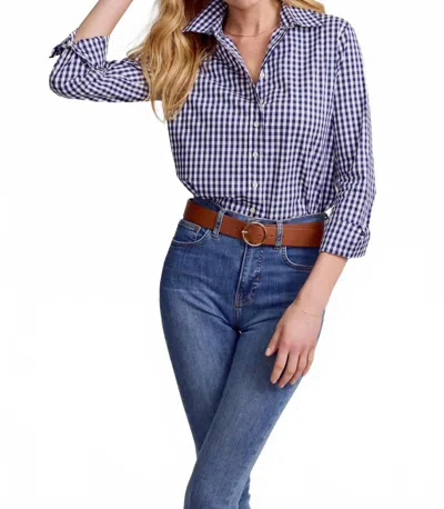 The Shirt Icon Shirt In Navy Wide Check In Blue