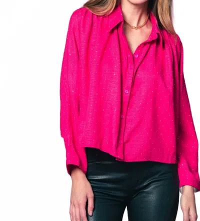 The Shirt Long Sleeve Hayden Shirt In Hot Pink In Gold