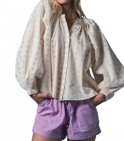 The Shirt Lurex Hearts Minka Shirt In White