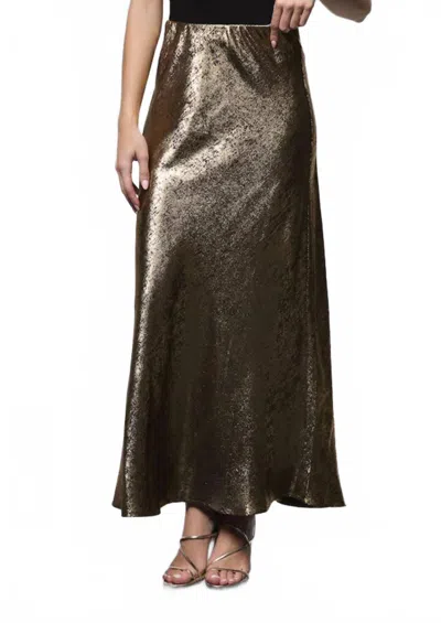 The Shirt Metallic Slip Skirt In Bronze In Brown