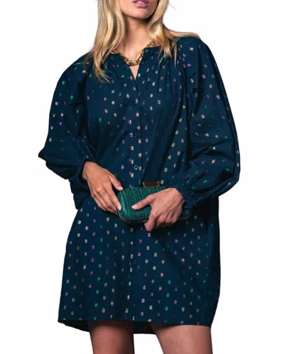 The Shirt Minka Dress In Navy Lurex In Blue