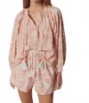 The Shirt Minka V-neck Shirt In Tan/white In Multi