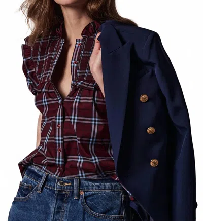 The Shirt Nicolette Button Down Shirt In Aqua Plaid In Multi