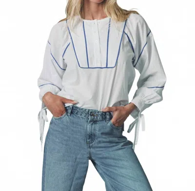The Shirt Rebecca Long Sleeves Shirt In Blue And White In Gray