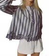 The Shirt Samara Stripe Shirt In Navy Stripe In Gray