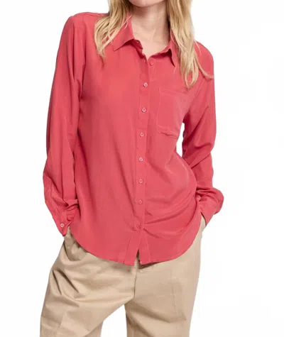 The Shirt Signature Silk Shirt Top In Brick Red In Multi