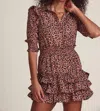 The Shirt Taylor Mini Dress In Blush Leopard In Multi