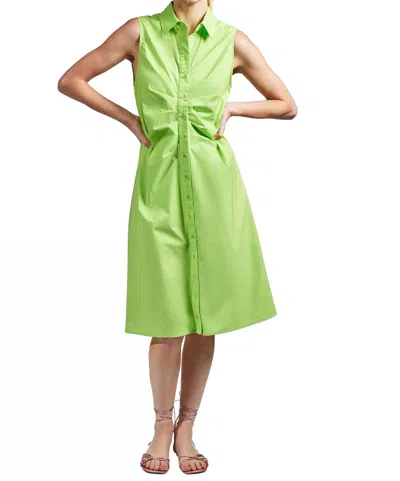 The Shirt The Ashley Dress In Lime In Green