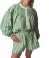 The Shirt The Barry Pull-on Short In Green Stripe In Green