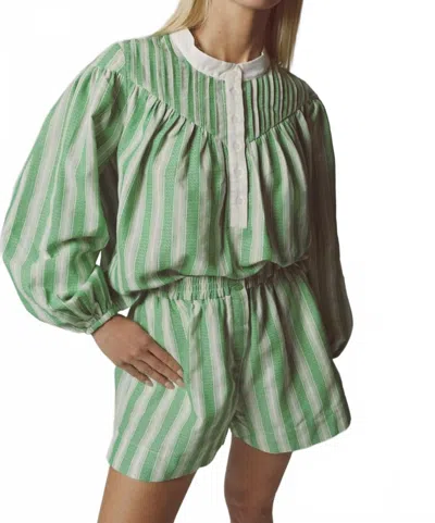 THE SHIRT THE LOGAN SHIRT IN GREEN STRIPE
