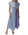 The Shirt The Maxi Shirtdress In Blue Multistripe In Multi