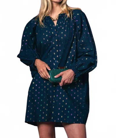 The Shirt The Minka Dress In Navy Lurex In Multi