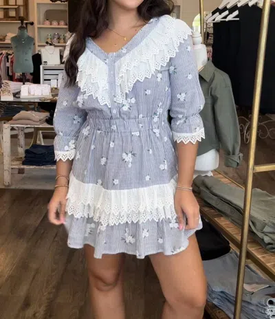 The Shirt The Nicky Dress In Floral Stripe In Gray