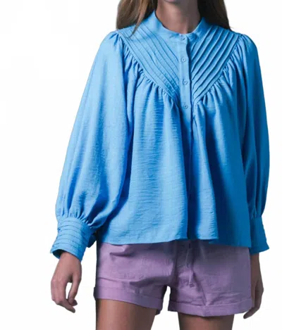 The Shirt The Shiv Ruffled Shirt In Cornflower Blue