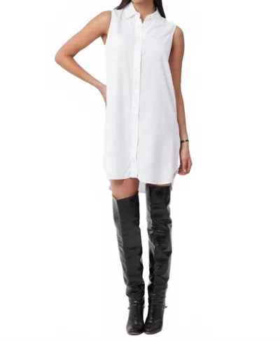 The Shirt The Sleeveless Shirt Dress In White