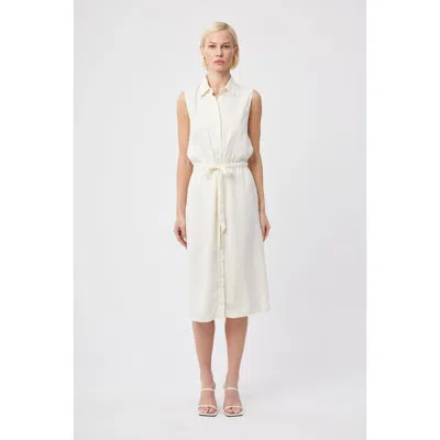 The Shirt The Sleeveless Shirtdress W/ Tie Waist In White