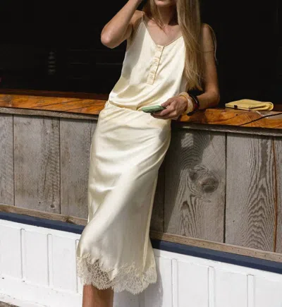 The Shirt The Slip Skirt In Butter Yellow In White