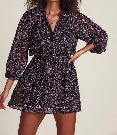 The Shirt The Taylor Dress In Black/pink Floral In Multi